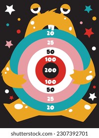vector monster dart board game background 
