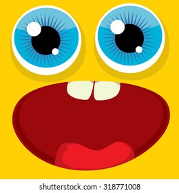 Vector Monster Face Stock Vector (Royalty Free) 318771008 | Shutterstock