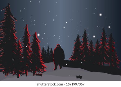 vector monster in the forest