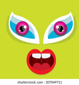 Vector Monster girl face
