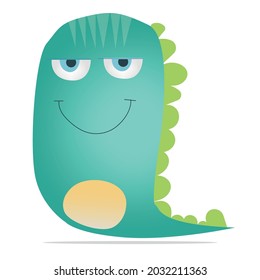A vector monster of green color similar to a worm.