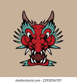 vector monster head illustration suitable for branding needs and so on