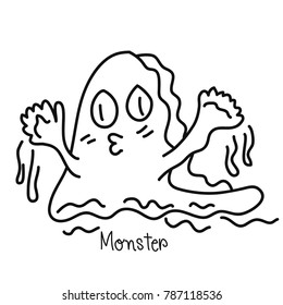 Vector Monster Illustration Hand Drawn Abstract Imagination