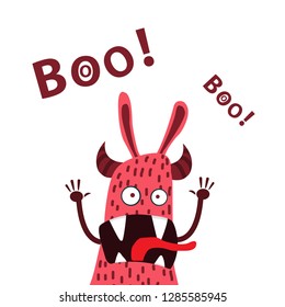 vector monster says boo