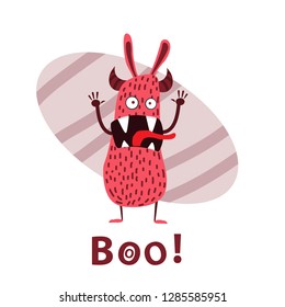 vector monster says boo