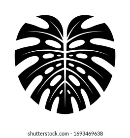 vector monstera leaf isolated on white background