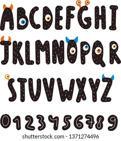 Vector monsters alphabet