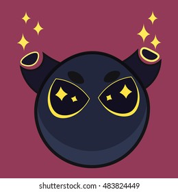 Vector Monsters. Cute Alien cartoon emoji face.