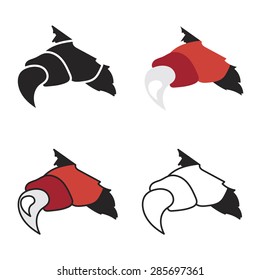 Vector monsters or dragon red claws in crack