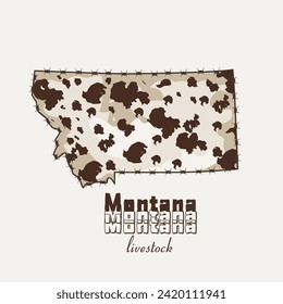 vector of montana in cow pattern perfect for print, ect