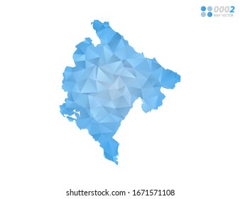 Mosaico de triángulo de polígono azul con fondo blanco. degradado de estilo.