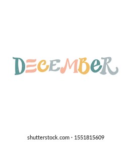 VECTOR MONTH HAND LETTERING, MONTH DECEMBER