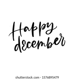 VECTOR MONTH HAND LETTERING, MONTH DECEMBER. HAPPY DECEMBER