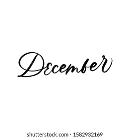 VECTOR MONTH HAND LETTERING, MONTH DECEMBER