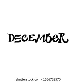 VECTOR MONTH HAND LETTERING, MONTH DECEMBER