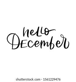 VECTOR MONTH HAND LETTERING, HELLO DECEMBER