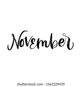 VECTOR MONTH HAND LETTERING, MONTH NOVEMBER