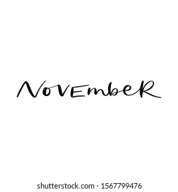VECTOR MONTH HAND LETTERING, MONTH NOVEMBER