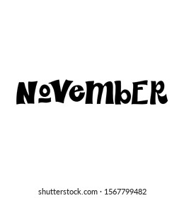VECTOR MONTH HAND LETTERING, MONTH NOVEMBER