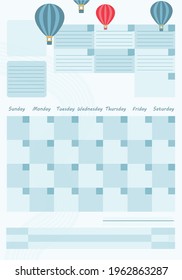 vector month and week planner