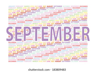 Vector months and background 