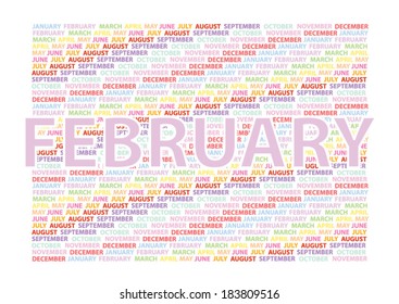 Vector months and background 
