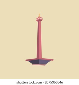 Vector Monumen Nasional Landmarks in Jakarta Indonesia 
