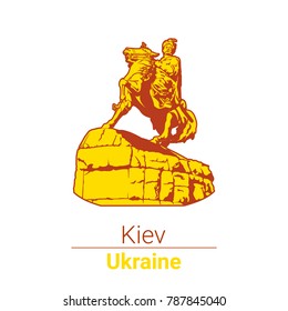 Vector monument. Ukrainian hetman. Kiev