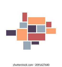 Vector mood board of 12 frames. Colored  photo collage templates.