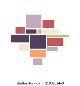 Vector mood board of 14 frames. Colored  photo collage templates.