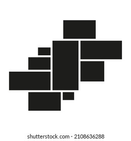 Vector mood board of 9 frames. Black photo collage templates.