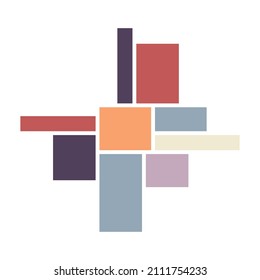 Vector mood board of 9 frames. Colored  photo collage templates.