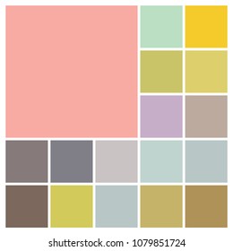 Vector Mood Board & Branding Presentation. Creative Theme Mood Board, Logo Template, Collage Frames with Universal Colour Palette. 