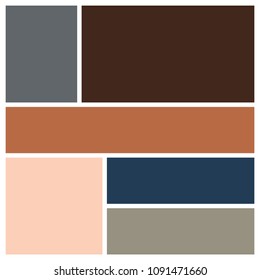 Vector Mood Board & Branding Presentation. Creative Theme Mood Board, Logo Template, Collage Frames with Universal Colour Palette. 