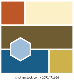 Vector Mood Board & Branding Presentation. Creative Theme Mood Board, Logo Template, Collage Frames with Universal Colour Palette. 