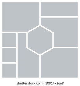 Vector Mood Board & Branding Presentation. Creative Theme Mood Board, Logo Template, Collage Frames with Universal Colour Palette. 