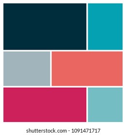 Vector Mood Board & Branding Presentation. Creative Theme Mood Board, Logo Template, Collage Frames with Universal Colour Palette. 