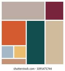 Vector Mood Board & Branding Presentation. Creative Theme Mood Board, Logo Template, Collage Frames with Universal Colour Palette. 