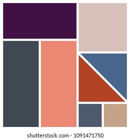 Vector Mood Board & Branding Presentation. Creative Theme Mood Board, Logo Template, Collage Frames with Universal Colour Palette. 
