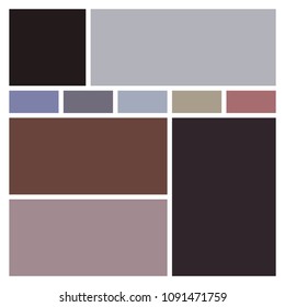 Vector Mood Board & Branding Presentation. Creative Theme Mood Board, Logo Template, Collage Frames with Universal Colour Palette. 