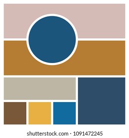 Vector Mood Board & Branding Presentation. Creative Theme Mood Board, Logo Template, Collage Frames with Universal Colour Palette. 