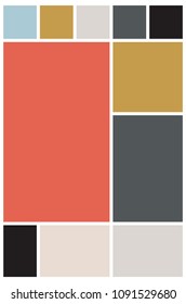 Vector Mood Board & Branding Presentation. Creative Theme Mood Board, Logo Template, Collage Frames with Universal Colour Palette. 