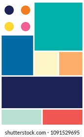 Vector Mood Board & Branding Presentation. Creative Theme Mood Board, Logo Template, Collage Frames with Universal Colour Palette. 