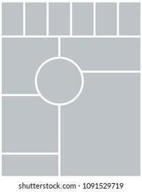 Vector Mood Board & Branding Presentation. Creative Theme Mood Board, Logo Template, Collage Frames with Universal Colour Palette. 