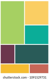 Vector Mood Board & Branding Presentation. Creative Theme Mood Board, Logo Template, Collage Frames with Universal Colour Palette. 