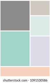 Vector Mood Board & Branding Presentation. Creative Theme Mood Board, Logo Template, Collage Frames with Universal Colour Palette. 