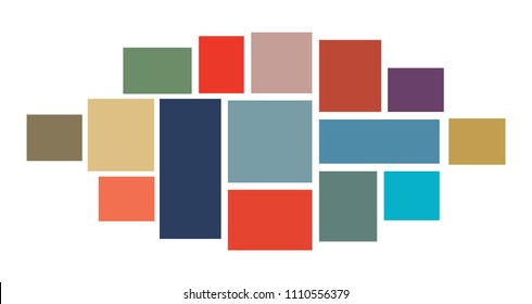 Vector Mood Board & Branding Presentation. Creative Theme Mood Board, Logo Template, Collage Frames with Universal Colour Palette. 