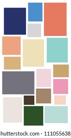 Vector Mood Board & Branding Presentation. Creative Theme Mood Board, Logo Template, Collage Frames with Universal Colour Palette. 