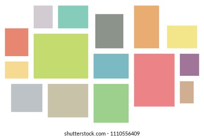 Vector Mood Board & Branding Presentation. Creative Theme Mood Board, Logo Template, Collage Frames with Universal Colour Palette. 