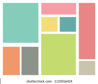 Vector Mood Board & Branding Presentation. Creative Theme Mood Board, Logo Template, Collage Frames with Universal Colour Palette. 